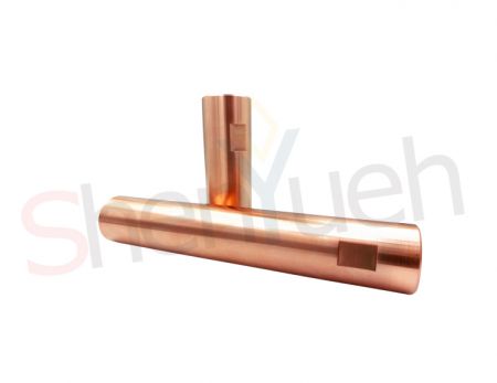 Electric conductive poles made of red copper have excellent conductivity so are used in electrical devices.