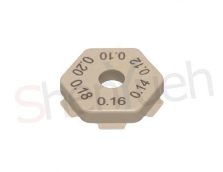 Hexagonal feeler gauge with mm markings