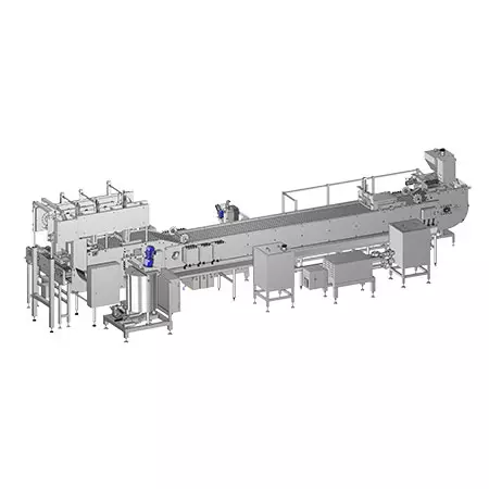 Linear Popsicle Stick Moulding Machine - Industrial popsicles, ice lollies and ice cream bars making machine.