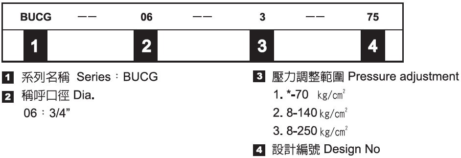 アンローディングリリーフ弁 - 命名法