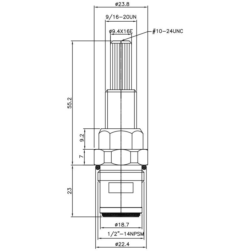 1/2인치 황동 이중 손잡이 수도꼭지 HA 유형 9.4 X 16E 이빨 146/170/341 브로치 유형 1/2"-14 NPSM 90도 시계 방향으로 돌려 닫히는 세라믹 카트리지