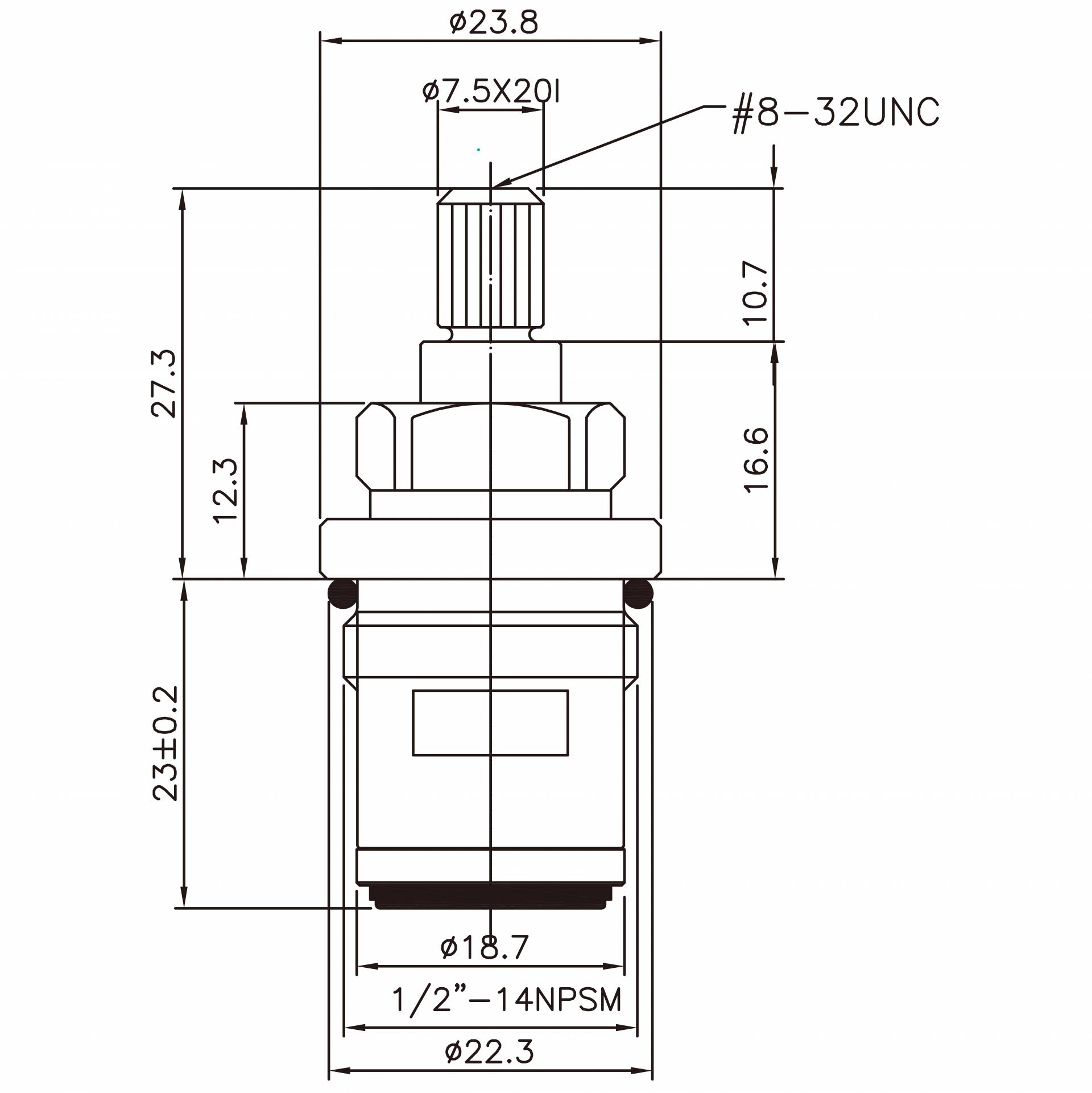 1/2 İnç Pirinç İki Saplı Musluk HAG Türü 7.5 X 20I Diş 192 Broach Türü 1/2"-14 NPSM 90 Derece Saat Yönünde Dönüş Kapat Seramik Kartuş