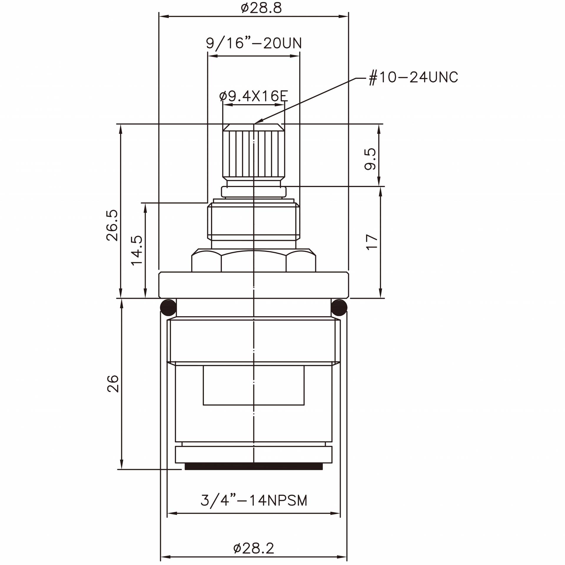 3/4 Inci Kuningan Kran Dua Pegangan Tipe HAM 9.4 X 16E Gigi 120 Tipe Broach 3/4"-14NPSM 90 Derajat Putaran Searah Jarum Jam Menutup Cartridge Keramik