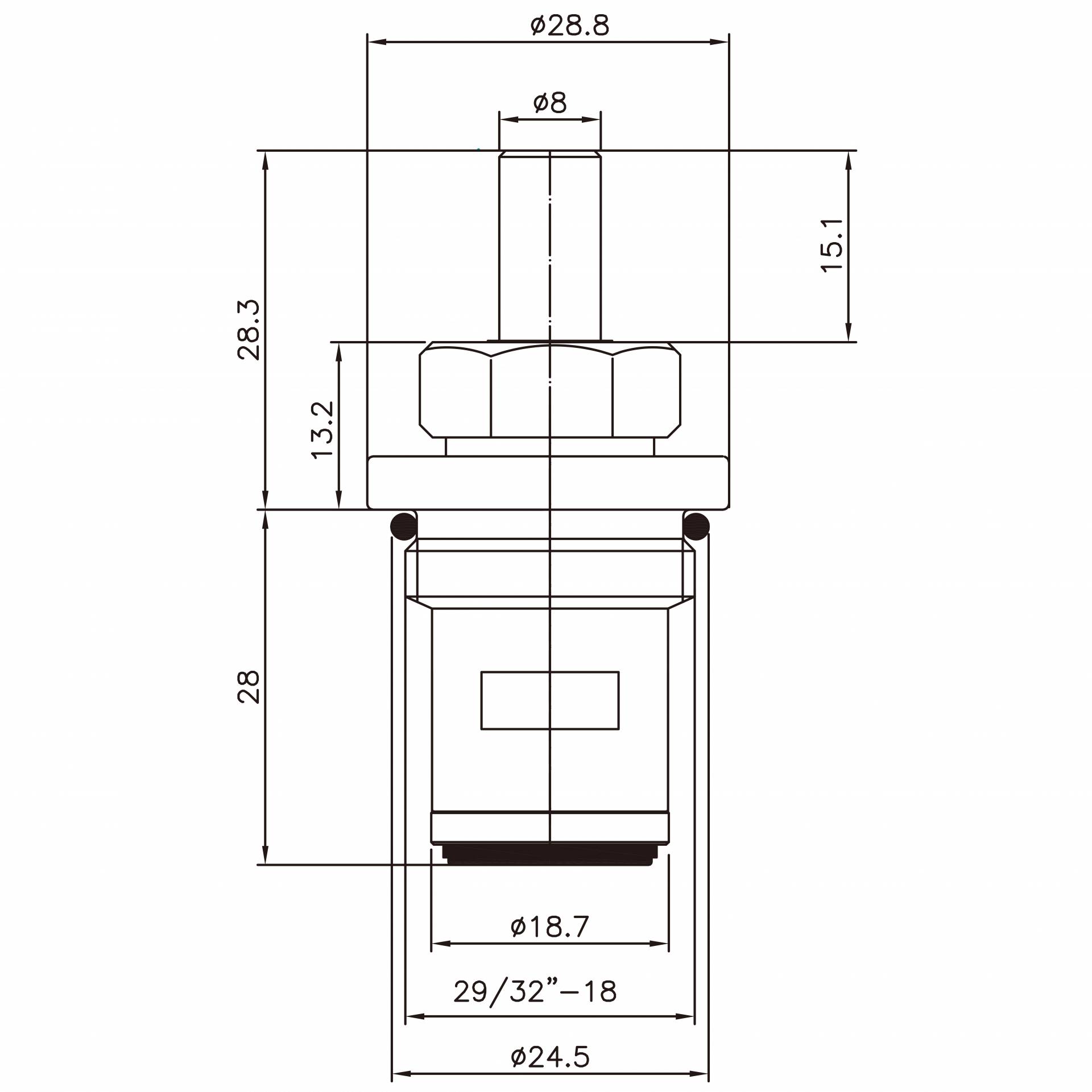 Vòi nước đồng hai tay 1/2 inch loại HAR, mạ chrome, 256, loại broach 29/32"-18, xoay 90 độ theo chiều kim đồng hồ, đóng bằng cartridge gốm.