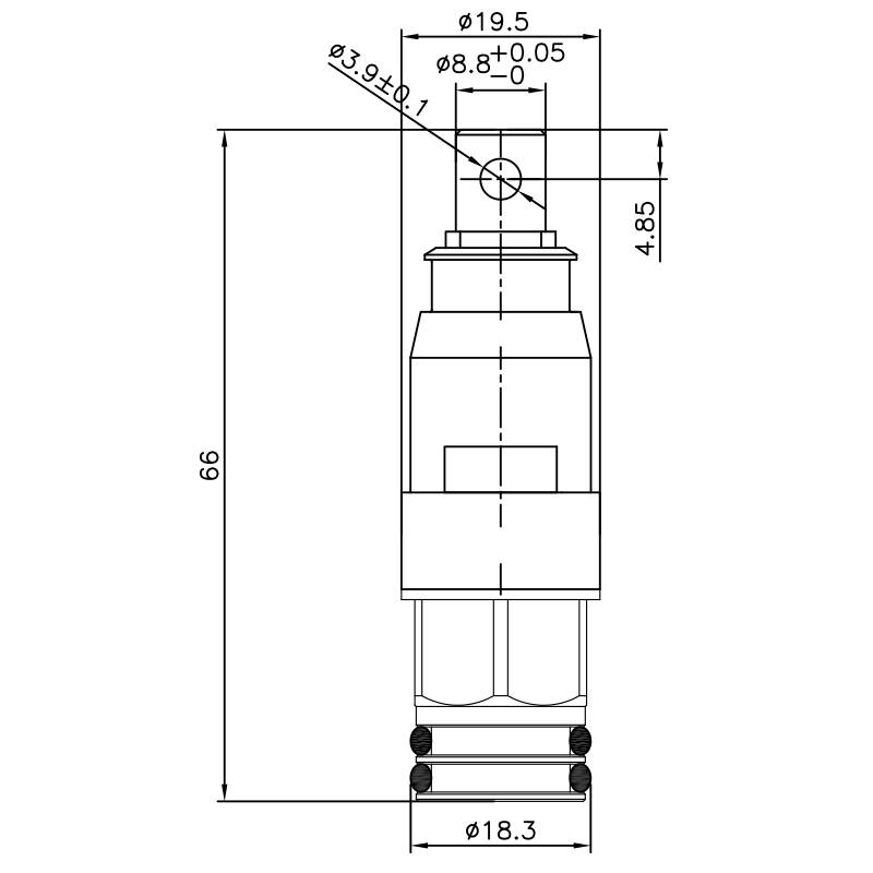 1/2 Vòi nước đồng hai tay cầm HBP Loại 7.6 X 20D Răng 304 Loại rãnh 1/2"-14 NPSM Quay 90 độ theo chiều kim đồng hồ Đóng van gốm