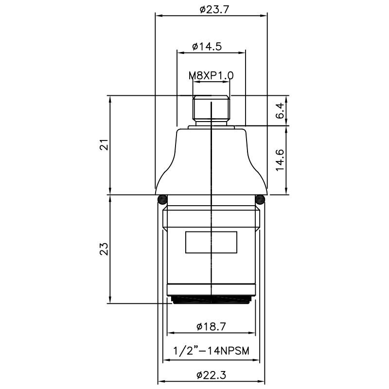 1/2인치 황동 이중 손잡이 수도꼭지 HCP 유형 크롬 도금 M8 X P1.0 이빨 266 브로치 유형 1/2"-14 NPSM 90도 시계 방향으로 돌려 닫히는 세라믹 카트리지