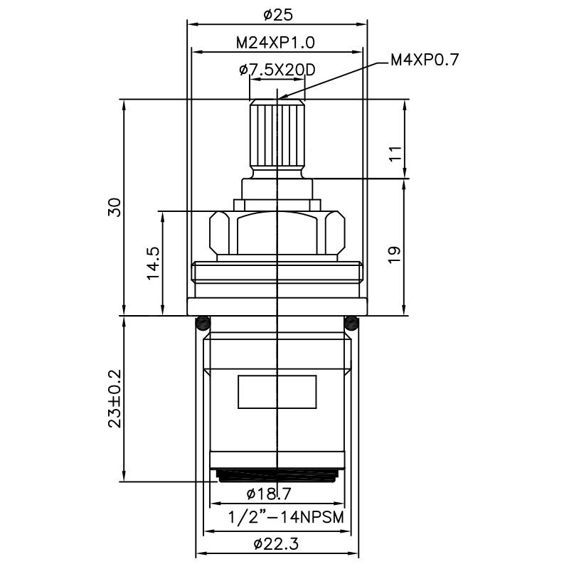 1/2인치 황동 이중 손잡이 수도꼭지 HCQ 유형 7.5 X 20D 이빨 131 브로치 유형 1/2"-14 NPSM 90도 시계 방향으로 돌려 닫히는 세라믹 카트리지