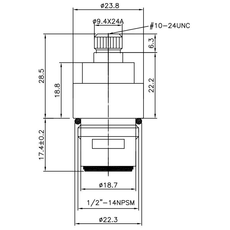 1/2인치 황동 이중 손잡이 수도꼭지 HCS 유형 크롬 도금 9.4 X 24A 이빨 352 브로치 유형 1/2"-14 NPSM 90도 시계 방향으로 돌려 닫히는 세라믹 카트리지