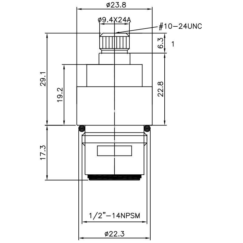 1/2 Inch Loyang Separuh Inci Keran Dua Pemegang Jenis HCS Bersalut Chrome 9.4 X 24A Gigi 352 Jenis Broach 1/2"-14 NPSM 90 Darjah Pusing Tutup Kartrij Seramik