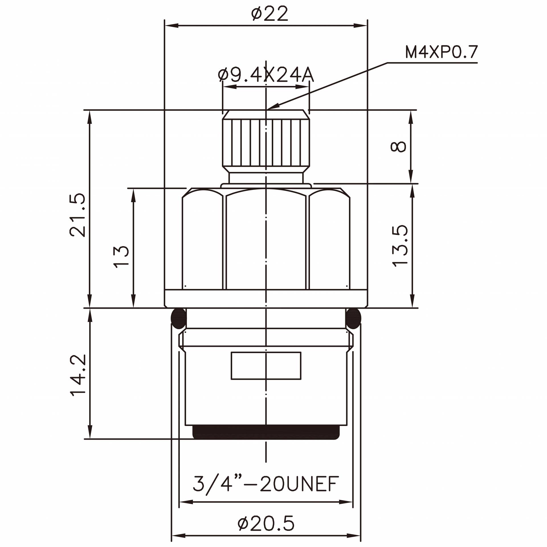 3/8 Tre Ottavi Pollici Ottone Rubinetto a Due Maniglie Tipo HCW Placcato Cromo 9.4 X 24A Denti 369 Tipo Broach 3/4"-20UNEF Chiusura a 90 Gradi in Senso Orario Cartuccia Ceramica