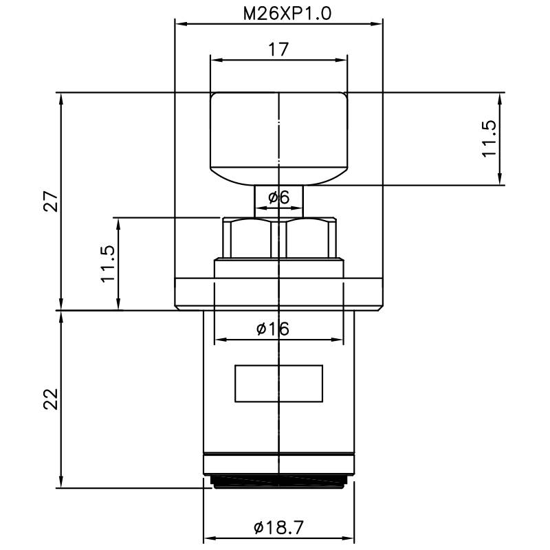 Rubinetto a due maniglie in ottone da 1/2 pollice Tipo HDB cromato senza denti 375 Tipo broach senza filettatura 18,7MM chiusura a 90 gradi in senso orario cartuccia ceramica