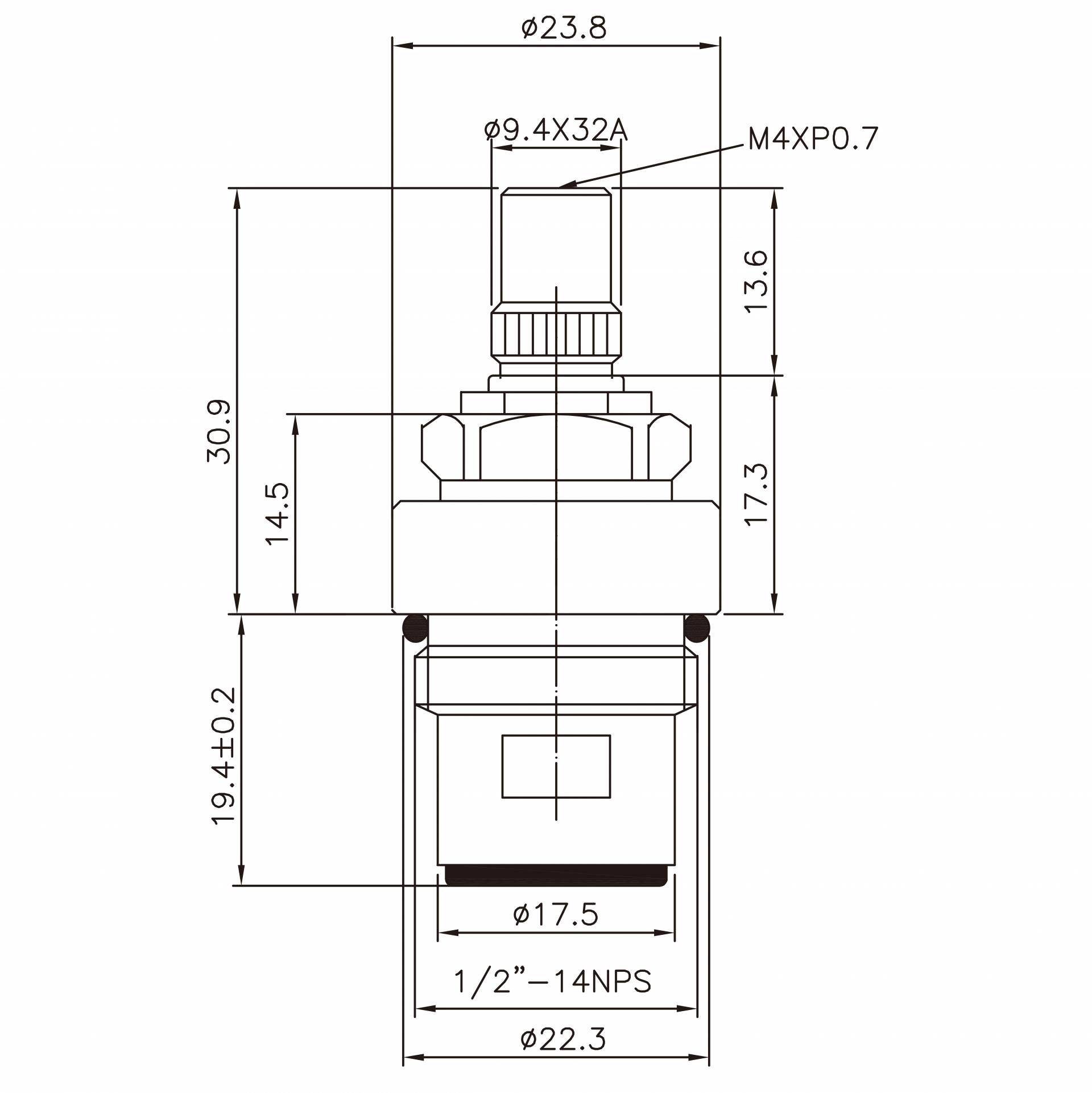 3/8 Tiga Delapan Inci Kuningan Keran Dua Pegangan Tipe HDF Pencucian Timbal 9.4 X 32A Gigi 384 Tipe Broach 1/2"-14NPSM 90 Derajat Putar Sejam Tutup Keramik Cartridge