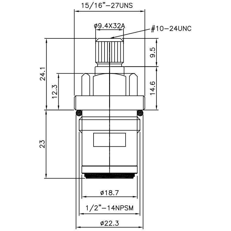 1/2인치 황동 두 손잡이 수도꼭지 HEC 타입 납 세척 9.4 X 32A 이빨 414 브로치 타입 1/2"-14NPSM 90도 시계 방향으로 돌려 닫는 세라믹 카트리지
