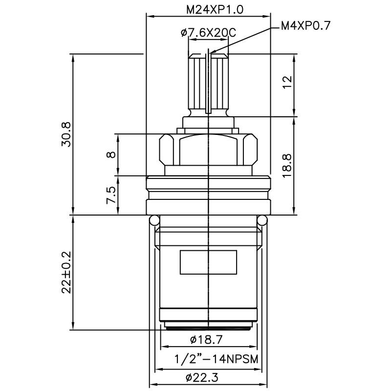 1/2인치 황동 두 손잡이 수도꼭지 HEG 타입 7.6 X 20C 이빨 425 브로치 타입 1/2"-14NPSM 90도 시계 방향으로 돌려 닫는 세라믹 카트리지