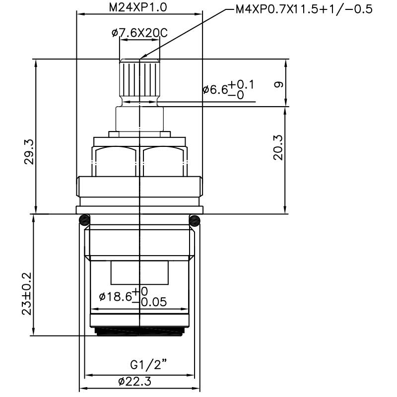 1/2인치 황동 두 손잡이 수도꼭지 HEI 유형 7.6 X 20C 이빨 433 브로치 유형 G1/2" 90도 시계 방향으로 돌려 닫는 세라믹 카트리지