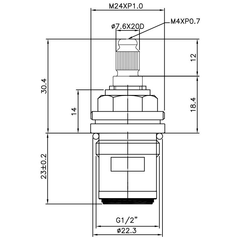 1/2 Zoll Messing Zweigriffarmatur HES Typ 7.6 X 20D Zähne 450 Broach Typ G1/2" 90 Grad im Uhrzeigersinn schließen Keramikkartusche