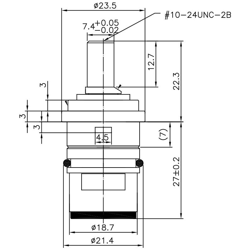 صنبور نحاسي مزدوج المقبض نصف بوصة 1/2 نوع HFQ بدون أسنان 497 نوع بروش بدون خيط 21.4 مم إغلاق بزاوية 90 درجة بلف خزفي