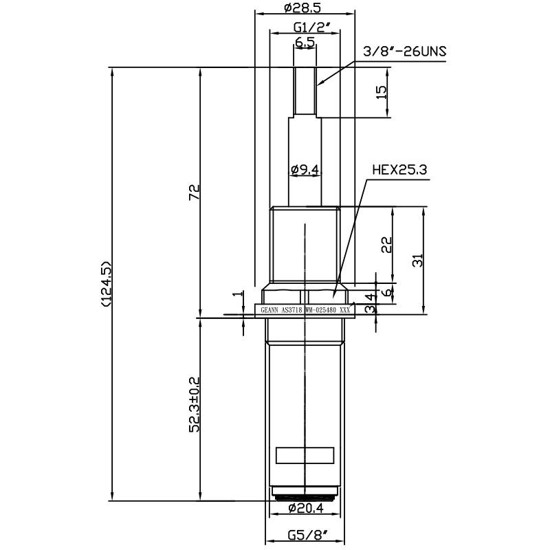 5/8 Lima Perdelapan Setengah Inci DR Keran Kuningan Dua Pegangan Tipe HGA Pelapis Krom Tanpa Gigi 516 Tipe Broach G5/8" 180 Derajat Putar Searah Jarum Jam Tutup Kartrid Keramik