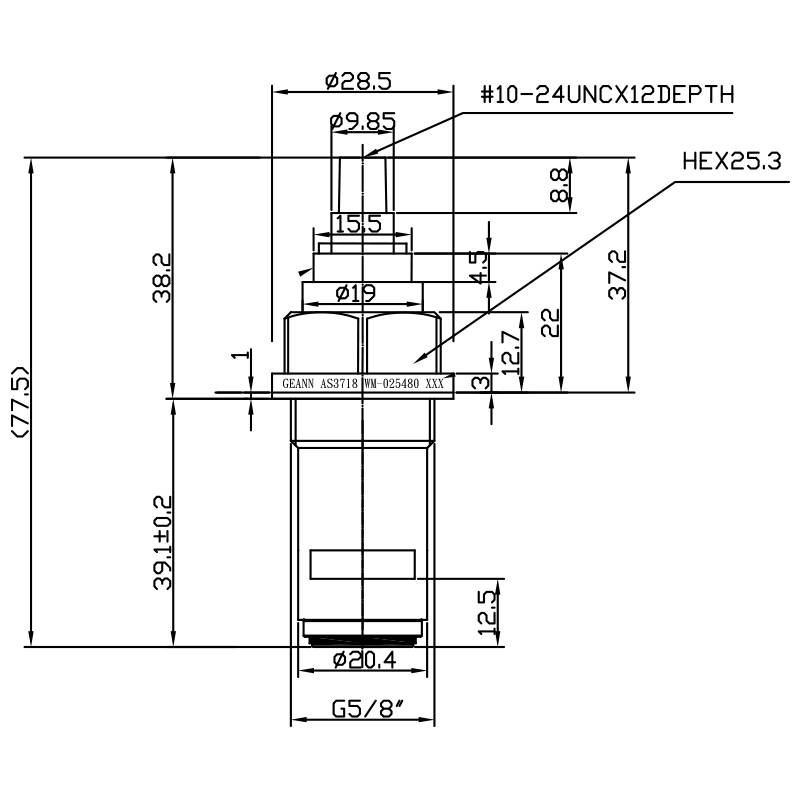 1/2 Inci DR Keran Kuningan Dua Pegangan Tipe HGB Tanpa Gigi 517 Tipe Broach G5/8" 180 Derajat Putar Searah Jarum Jam Tutup Kartrid Keramik