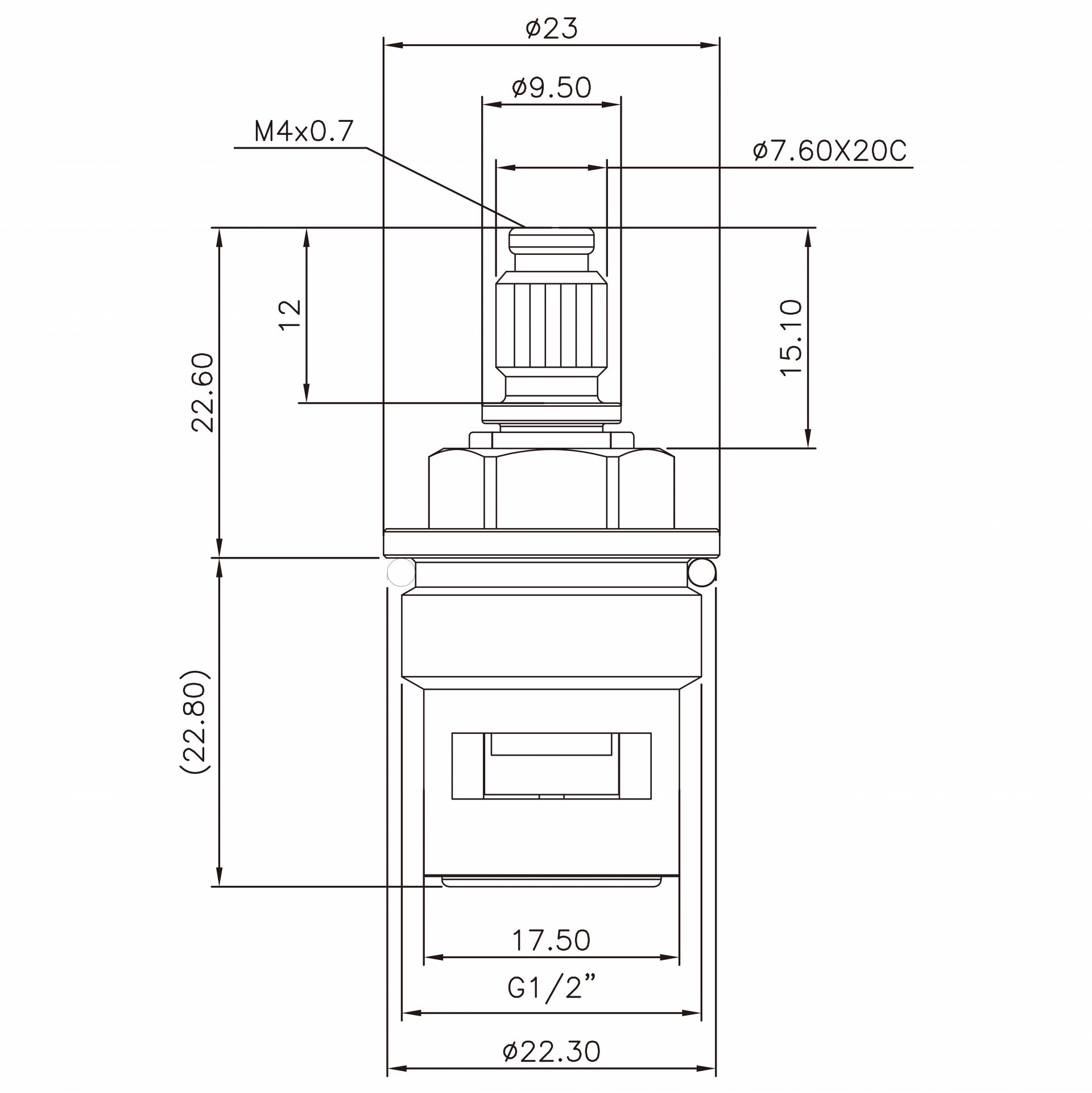 1/2 Inch Brass Dua Pegangan Paip HJR Jenis 7.6 X 20C Gigi 686 Jenis Broach G1/2" Pusingan 90 Darjah Tutup Kartij Keramik