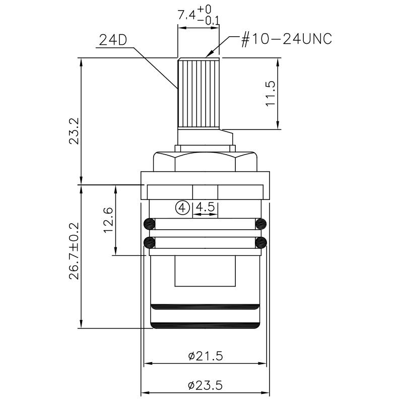 1/2 дюйма латунный двухручечный кран типа HKM 7.4 X 24D зубья 438 тип шлица без резьбы 23.5 мм 90 градусов по часовой стрелке закрытие керамическим картриджем