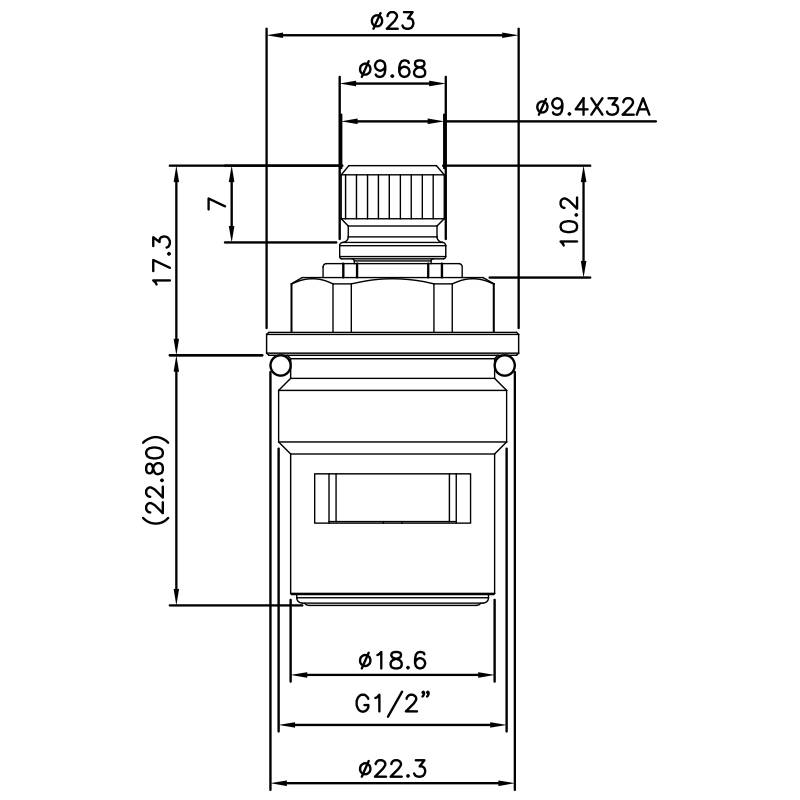 Латунный двухручечный смеситель 1/2 дюйма HKU типа с никелированием 9,4 X 32A зубьев 714 типа G1/2" 90 градусов по часовой стрелке закрытие керамическим картриджем