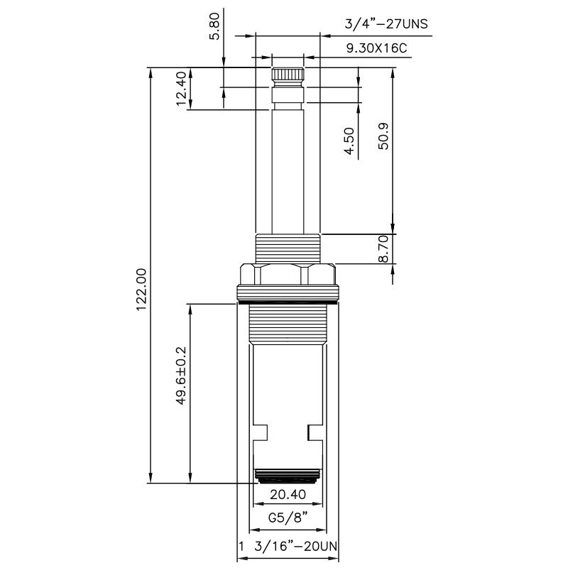 5/8 Lima Delapan Inch DR Kuningan Keran Dua Pegangan Tipe HKZ 9.30 X 16C Gigi 732 Tipe Broach G5/8" 90 Derajat Putar Sejam Tutup Kartrid Keramik