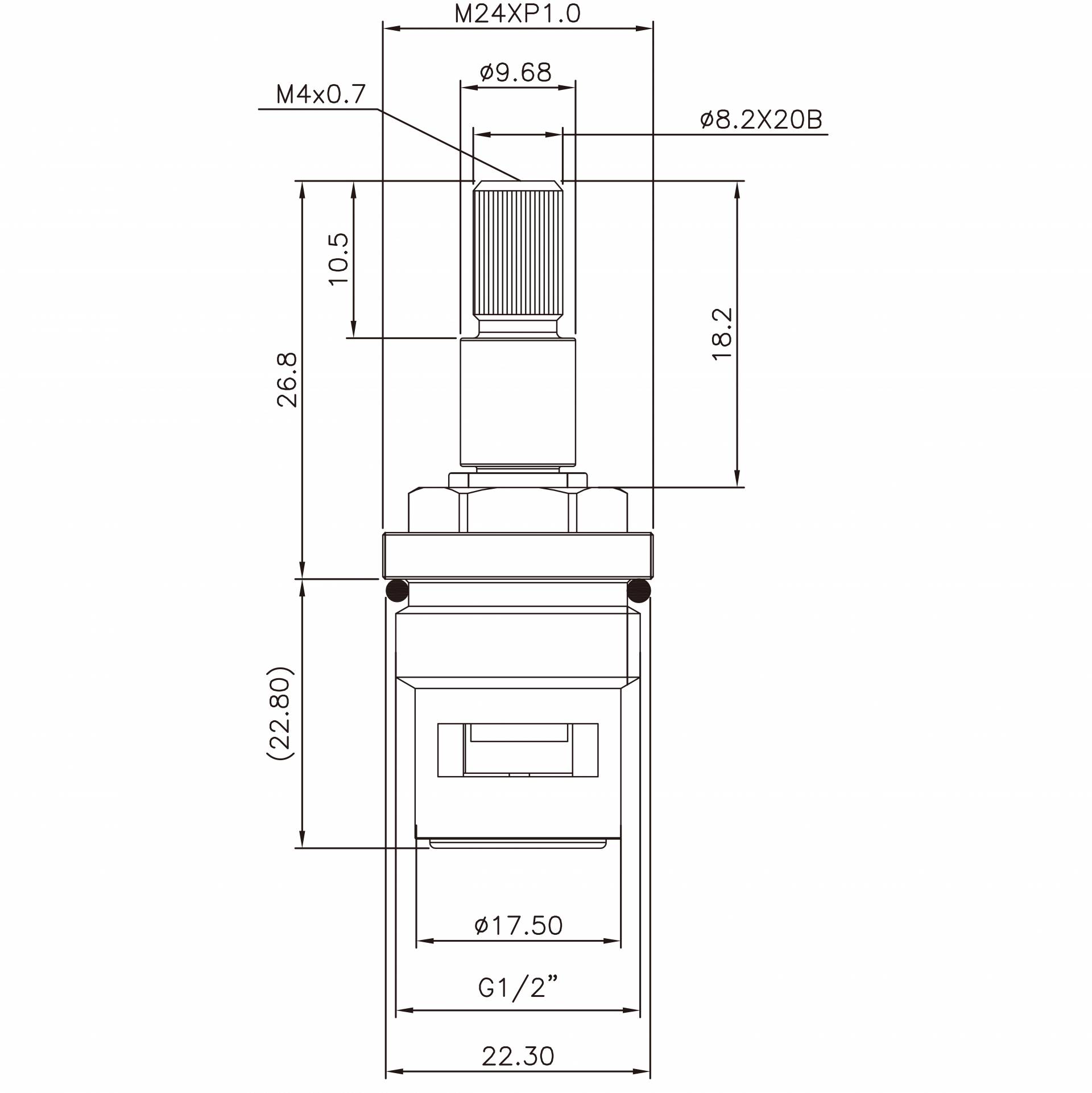 1/2 Inch Brass Dua Pegangan Paip HLJ Jenis 8.2 X 20B Gigi 744 Jenis Broach G1/2" Pusingan 90 Darjah Tutup Kartij Keramik
