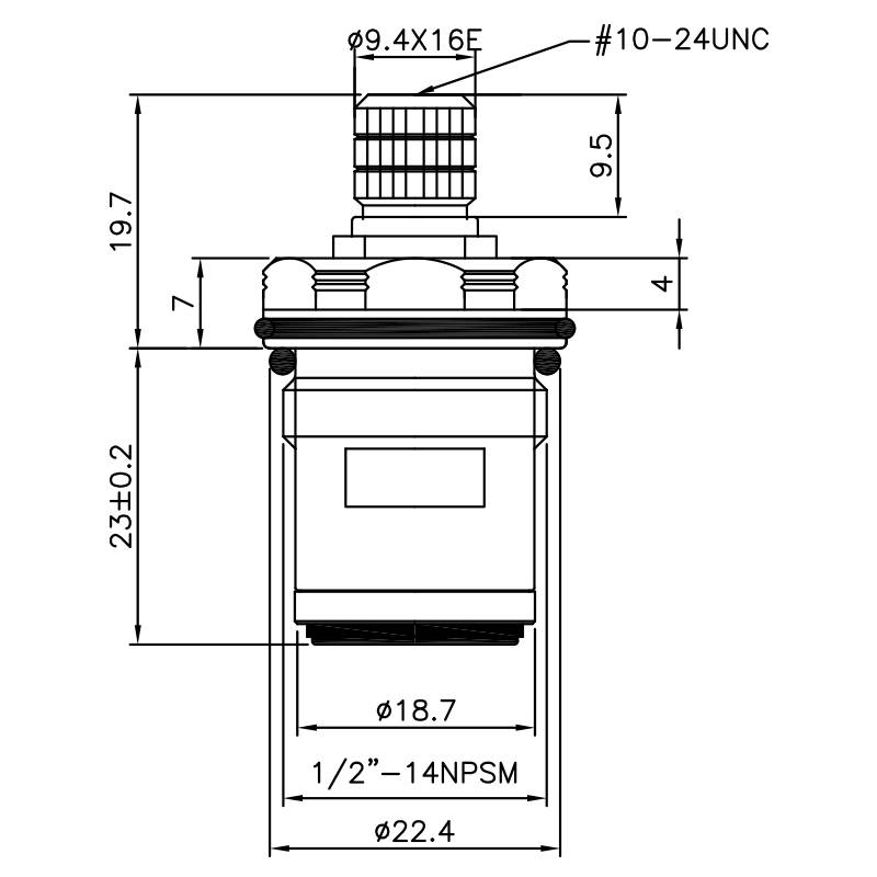 Латунный двухручечный кран без свинца 1/2 дюйма, тип HLK, зубья 9,4 X 16E, тип шлица 745, резьба 1/2"-14NPSM, поворот на 90 градусов по часовой стрелке, керамический картридж закрытия