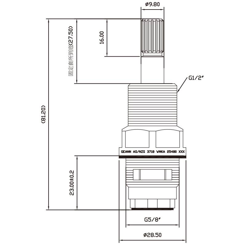 5/8 Inci Lima Perdelapan DR Kran Kuningan Dua Pegangan Tipe HLU 9.8 X 15B Gigi 762 Tipe Broach G5/8" 90 Derajat Putar Sejam Tutup Kartrid Keramik