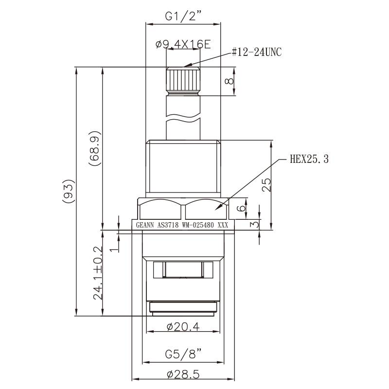 5/8 Lima Delapan Inci DR Kuningan Keran Dua Pegangan Tipe HMX Pelapis Krom 9.4 X 16E Gigi 828 Tipe Broach G5/8" 180 Derajat Putar Searah Jarum Jam Tutup Kartrid Keramik