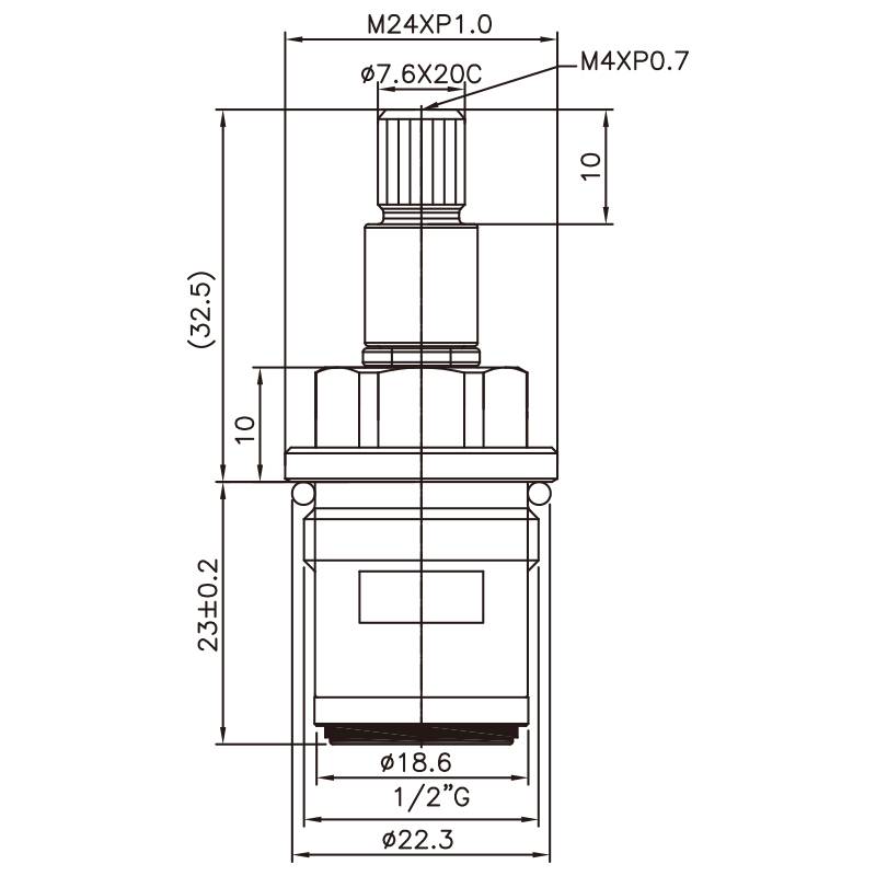 Rubinetto a due maniglie in ottone da 1/2 pollice tipo HNH 7.6 X 20C Denti Tipo 851 G1/2" Girare in senso orario per chiudere Cartuccia in ceramica