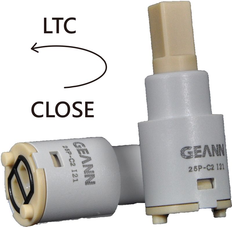 Cartouche gốm tiêu chuẩn 18mm 2 cổng nhựa, xoay 90 độ theo chiều kim đồng hồ cho nước lọc