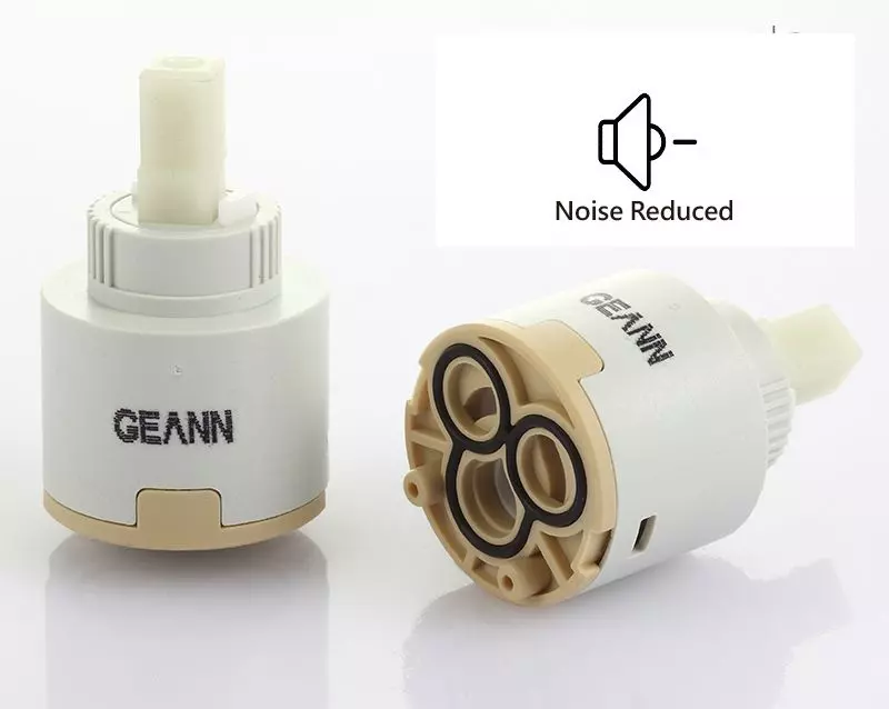 35 मिमी प्लास्टिक मानक बेस सिंगल हैंडल 90 डिग्री मोड़ने वाला कोण सिरेमिक डिस्क कार्ट्रिज नॉइज़ रिड्यूसर के साथ