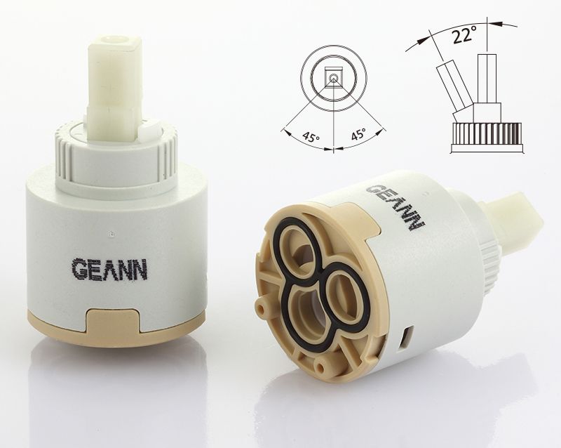 35mmプラスチック標準ベースシングルハンドル22度開口角セラミックディスクカートリッジ