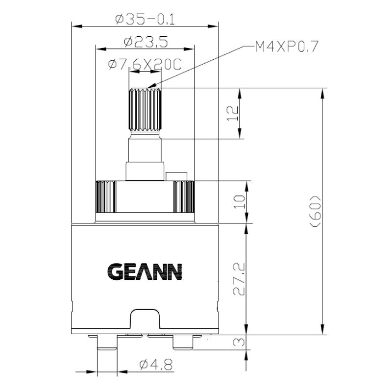 35mm Progressive Standard Base 120 Degree Clockwise Turn Close Ceramic Disc Cartridge
