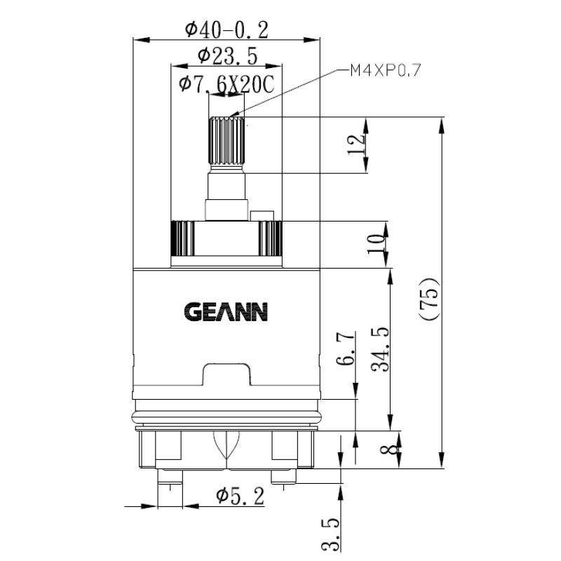 Dasar Distributor Progresif 40mm Putaran Searah Jarum Jam 120 Derajat Tutup Kartrid Cakram Keramik