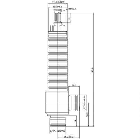 1/2 بوصة نصف SV107 نوع جسم جانبي 1"-20UNEF خيط الجسم 1/2"-14NPSM مدخل 1/2"-14NPSM مخرج صمام تركيب واسع - 1/2 بوصة نصف SV107 نوع جسم جانبي 1"-20UNEF خيط الجسم 1/2"-14NPSM مدخل 1/2"-14NPSM مخرج صمام تركيب واسع