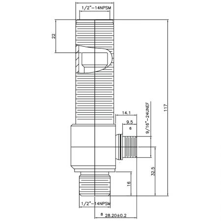1/2 بوصة نصف SV110 نوع جسم جانبي 1-20UNEF خيط الجسم 1/2"-14NPSM مدخل 9/16"-24UNEF مخرج صمام تركيب واسع - 1/2 بوصة نصف SV110 نوع جسم جانبي 1-20UNEF خيط الجسم 1/2"-14NPSM مدخل 9/16"-24UNEF مخرج صمام تركيب واسع