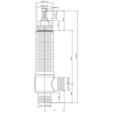 1/2 بوصة نصف SV166 نوع جسم جانبي M28XP1.5 خيط الجسم 1/2"-14NPSM مدخل 1/2"-14NPSM مخرج صمام تركيب واسع - 1/2 بوصة نصف SV166 نوع جسم جانبي M28XP1.5 خيط الجسم 1/2"-14NPSM مدخل 1/2"-14NPSM مخرج صمام تركيب واسع