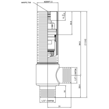1/2 بوصة نصف SV169 نوع جسم جانبي M28XP1.5 خيط الجسم 1/2"-14NPSM مدخل 1/2"-14NPSM مخرج صمام تركيب واسع - 1/2 بوصة نصف SV169 نوع جسم جانبي M28XP1.5 خيط الجسم 1/2"-14NPSM مدخل 1/2"-14NPSM مخرج صمام تركيب واسع