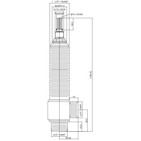 3/4 بوصة ثلاثة أرباع SV200 نوع جسم جانبي 1"20UNEF خيط الجسم 3/4"-14NPT مدخل 3/4"-14NPT مخرج صمام تركيب واسع - 3/4 بوصة ثلاثة أرباع SV200 نوع جسم جانبي 1"20UNEF خيط الجسم 3/4"-14NPT مدخل 3/4"-14NPT مخرج صمام تركيب واسع