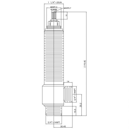 3/4 Üç Çeyrek İnç SV201 Tipi Yan Gövde 1-1/4"-20UN Gövde Dişi 3/4"-14NPT Giriş 3/4"-14NPT Çıkış Yaygın Kaset Vanası - 3/4 Üç Çeyrek İnç SV201 Tipi Yan Gövde 1-1/4"-20UN Gövde Dişi 3/4"-14NPT Giriş 3/4"-14NPT Çıkış Yaygın Kaset Vanası