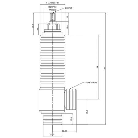 3/4 بوصة ثلاثة أرباع SV210 نوع جسم جانبي 1-3/8"X26 T.P.I خيط الجسم G3/4" مدخل 1-1/8"X14UNS مخرج صمام تركيب واسع - 3/4 بوصة ثلاثة أرباع SV210 نوع جسم جانبي 1-3/8"X26 T.P.I خيط الجسم G3/4" مدخل 1-1/8"X14UNS مخرج صمام تركيب واسع