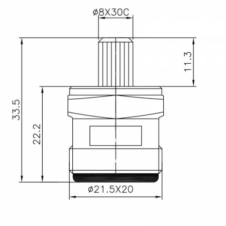خيط بقطر 21.5 × 20 TPI بزاوية 90 درجة للإغلاق السفلي بمقبضين من النحاس وكربيد سيراميك - خيط بقطر 21.5 × 20 TPI بزاوية 90 درجة للإغلاق السفلي بمقبضين من النحاس وكربيد سيراميك