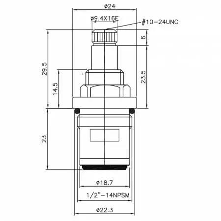 صنبور نحاسي بمقبضين بقطر نصف بوصة من النوع H03 بأسنان 9.4 × 16E ونوع البروش 264 ونوع الثقب 1/2"-14NPSM ودوران بزاوية 90 درجة في اتجاه عقارب الساعة للإغلاق بواسطة الكرتشر السيراميكي - صنبور نحاسي بمقبضين بقطر نصف بوصة من النوع H03 بأسنان 9.4 × 16E ونوع البروش 264 ونوع الثقب 1/2"-14NPSM ودوران بزاوية 90 درجة في اتجاه عقارب الساعة للإغلاق بواسطة الكرتشر السيراميكي