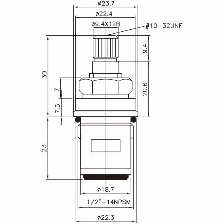 صنبور نصف بوصة من النحاس ذو مقبضين من النوع HAF بأسنان 9.4 × 12B ونوع البروش 194 ونوع الخيط 1/2"-14 NPSM وزاوية الدوران باتجاه عقارب الساعة 90 درجة ومقبض سيراميك للإغلاق - صنبور نصف بوصة من النحاس ذو مقبضين من النوع HAF بأسنان 9.4 × 12B ونوع البروش 194 ونوع الخيط 1/2"-14 NPSM وزاوية الدوران باتجاه عقارب الساعة 90 درجة ومقبض سيراميك للإغلاق