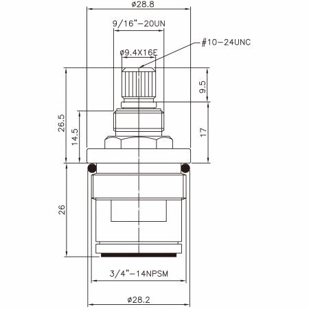خلاط نحاسي ذو مقبضين 3/4 بوصة نوع HAM 9.4 X 16E أسنان 120 نوع برش 3/4"-14NPSM إغلاق بزاوية 90 درجة خرطوشة سيراميك - خلاط نحاسي ذو مقبضين 3/4 بوصة نوع HAM 9.4 X 16E أسنان 120 نوع برش 3/4"-14NPSM إغلاق بزاوية 90 درجة خرطوشة سيراميك