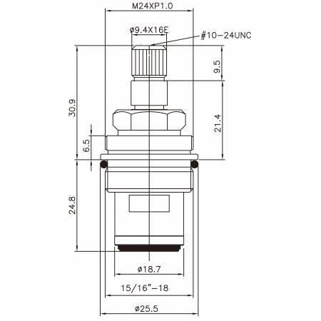 صنبور نحاسي مزدوج المقبض بقطر نصف بوصة نوع HAS 9.4 X 16E أسنان 260 نوع برش 15/16"-18 خيط إغلاق بزاوية 90 درجة بلف سيراميك - صنبور نحاسي مزدوج المقبض بقطر نصف بوصة نوع HAS 9.4 X 16E أسنان 260 نوع برش 15/16"-18 خيط إغلاق بزاوية 90 درجة بلف سيراميك