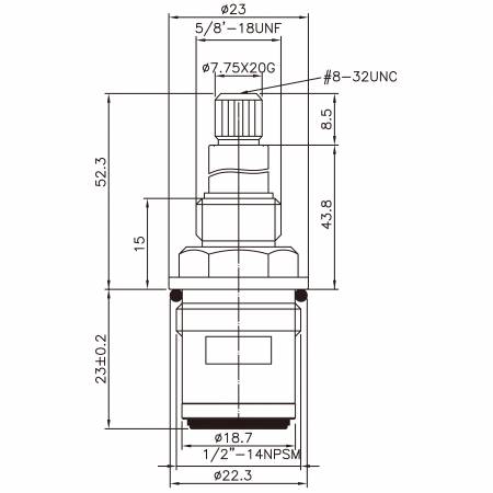 صنبور نحاسي مزدوج المقبض بقطر نصف بوصة نوع HAK غسيل الرصاص 7.75 X 20G أسنان 261 نوع برش 1/2"-14 NPSM إغلاق بزاوية 90 درجة بلف سيراميك - صنبور نحاسي مزدوج المقبض بقطر نصف بوصة نوع HAK غسيل الرصاص 7.75 X 20G أسنان 261 نوع برش 1/2"-14 NPSM إغلاق بزاوية 90 درجة بلف سيراميك